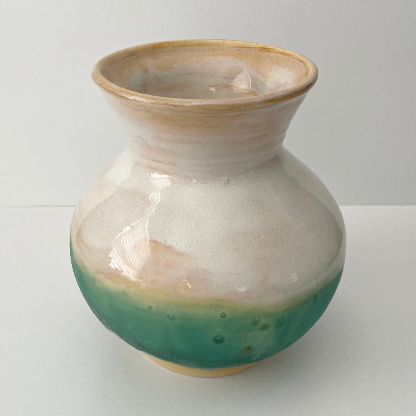 Dramatic White and Green Vase