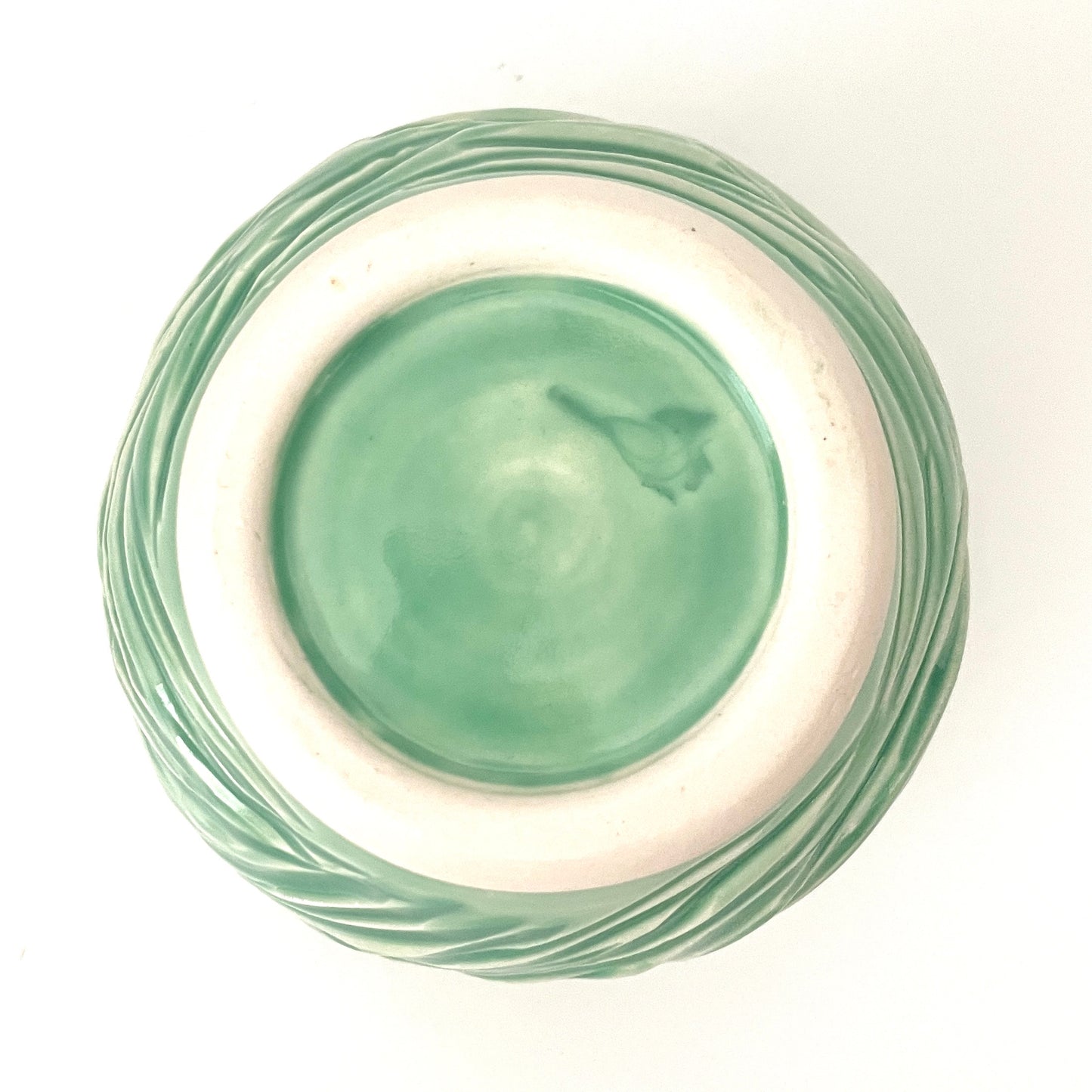 Small Light Green Porcelain Carved Vase