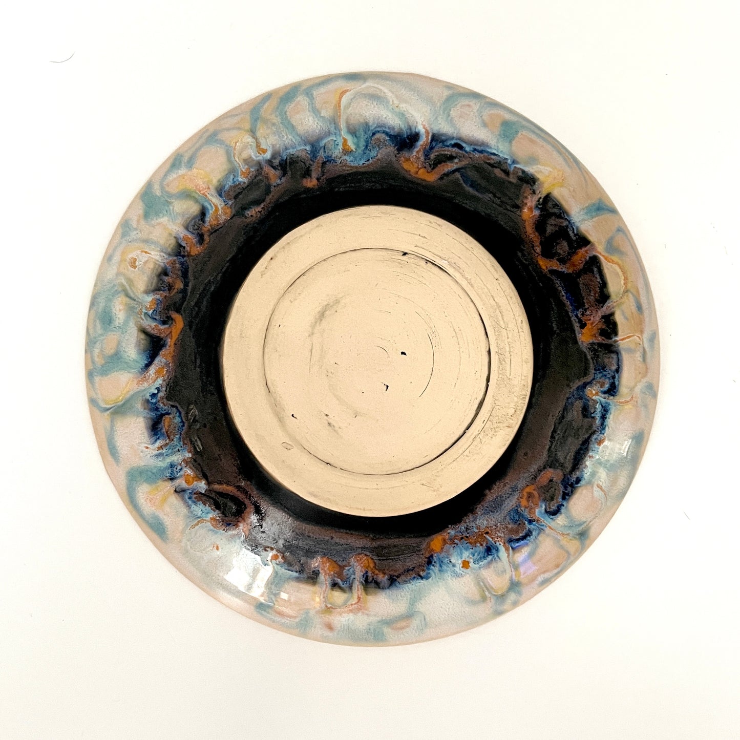Serving Platter/Bowl with Flower Glaze Design