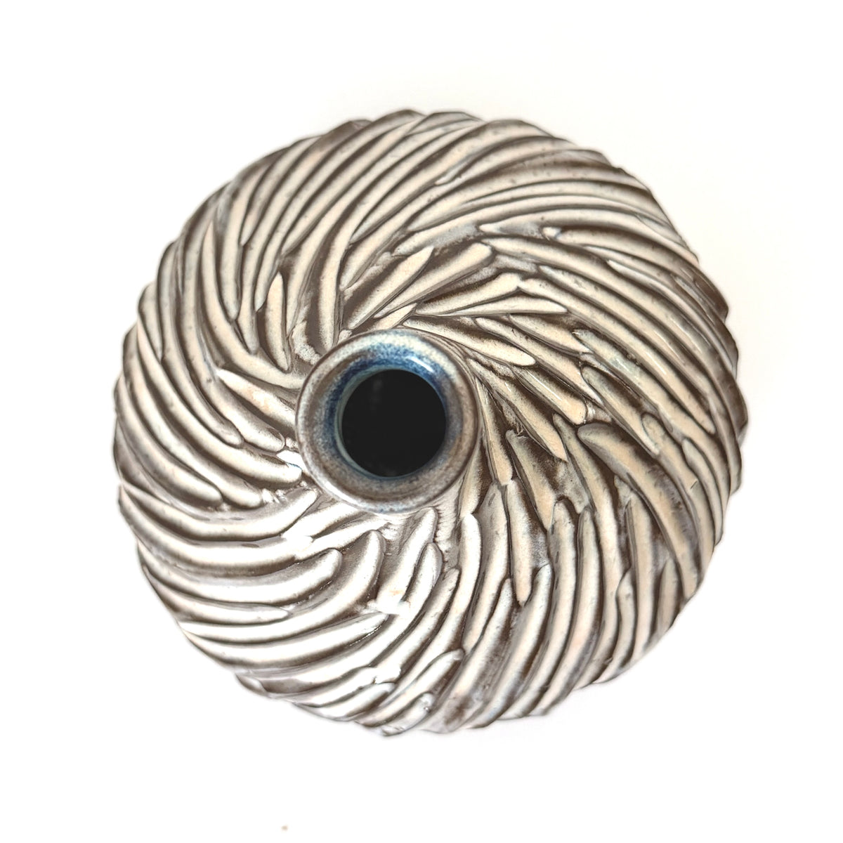 Carved Vase in Chocolate Stoneware