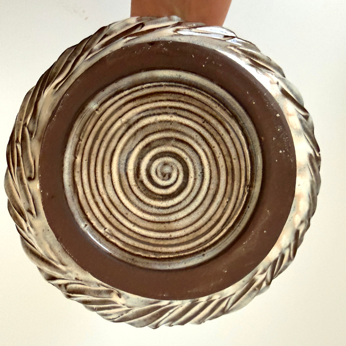 Carved Vase in Chocolate Stoneware