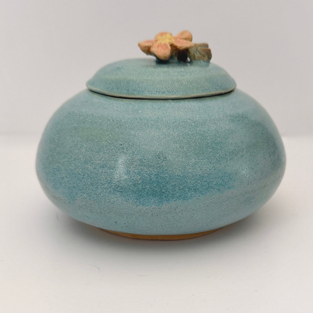 Squat Lidded Jar in Frosty Blue