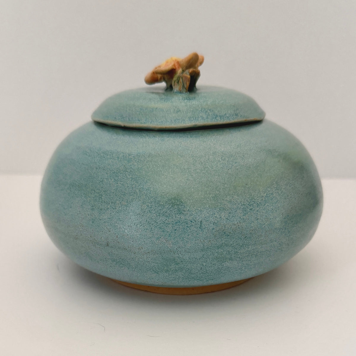 Squat Lidded Jar in Frosty Blue