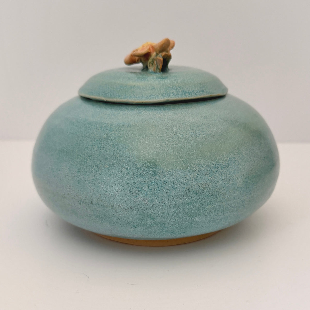 Squat Lidded Jar in Frosty Blue