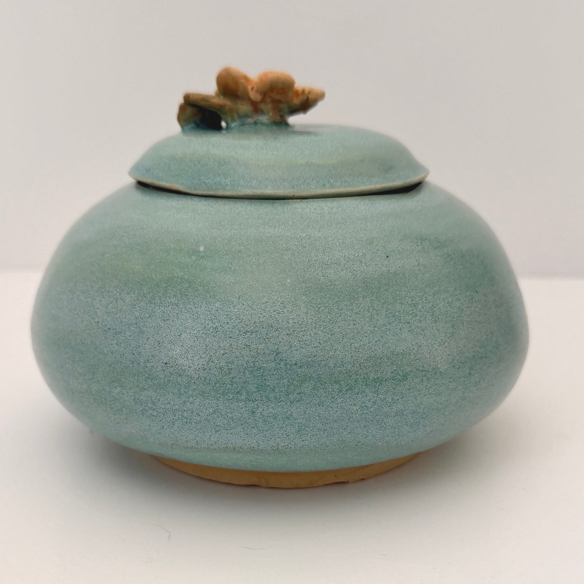 Squat Lidded Jar in Frosty Blue
