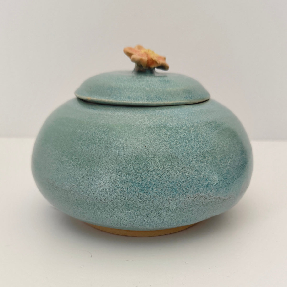 Squat Lidded Jar in Frosty Blue