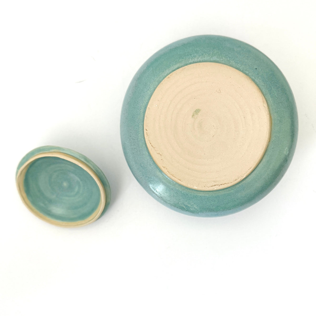 Squat Lidded Jar in Frosty Blue