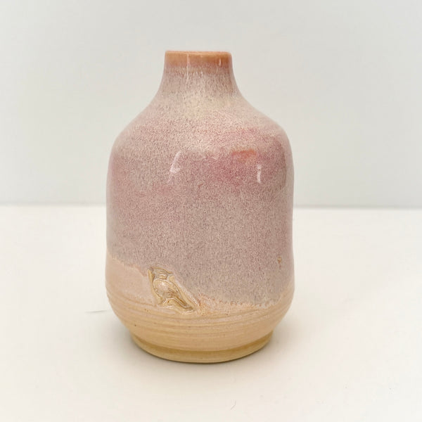 Bottle Vase in Mauve and Sand