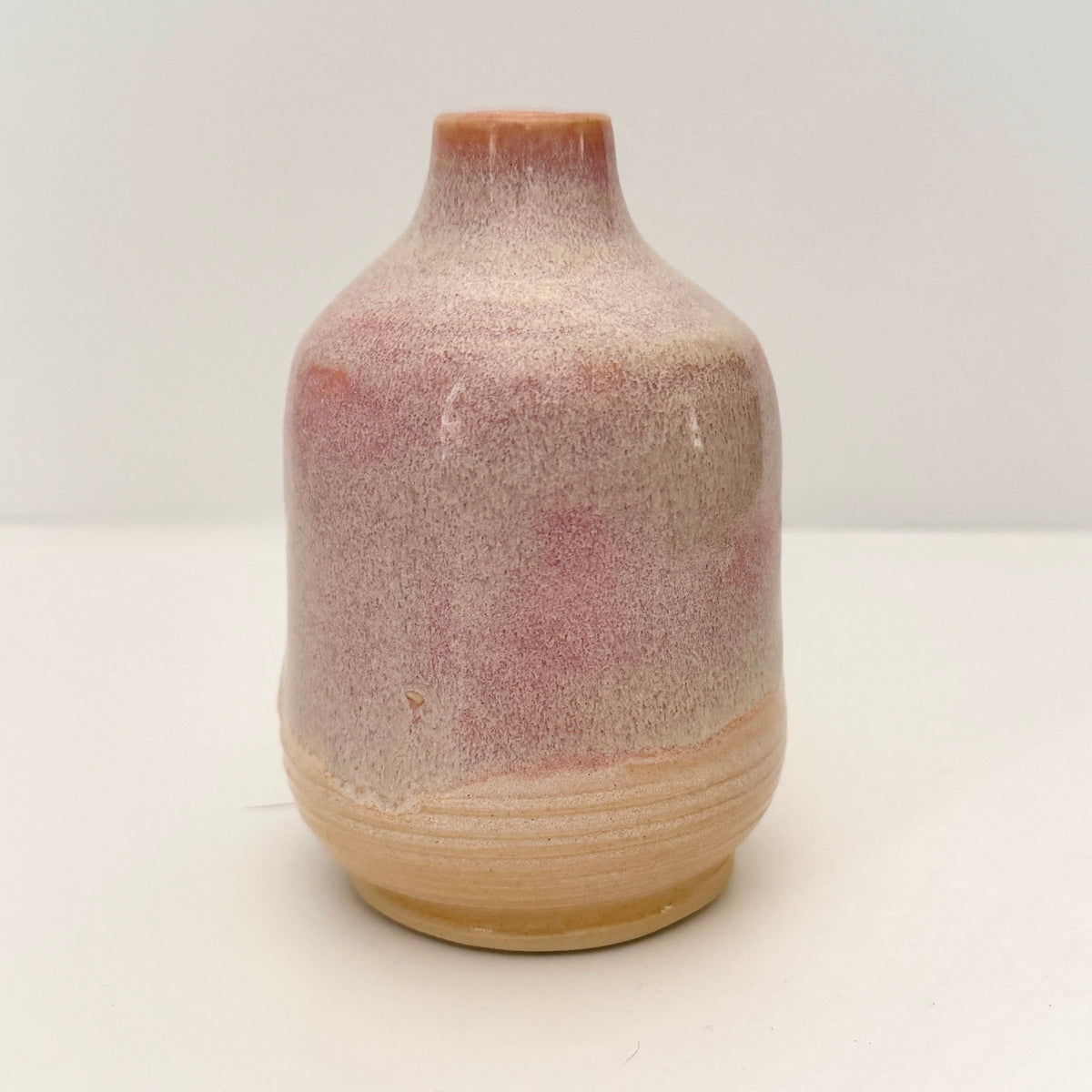Bottle Vase in Mauve and Sand