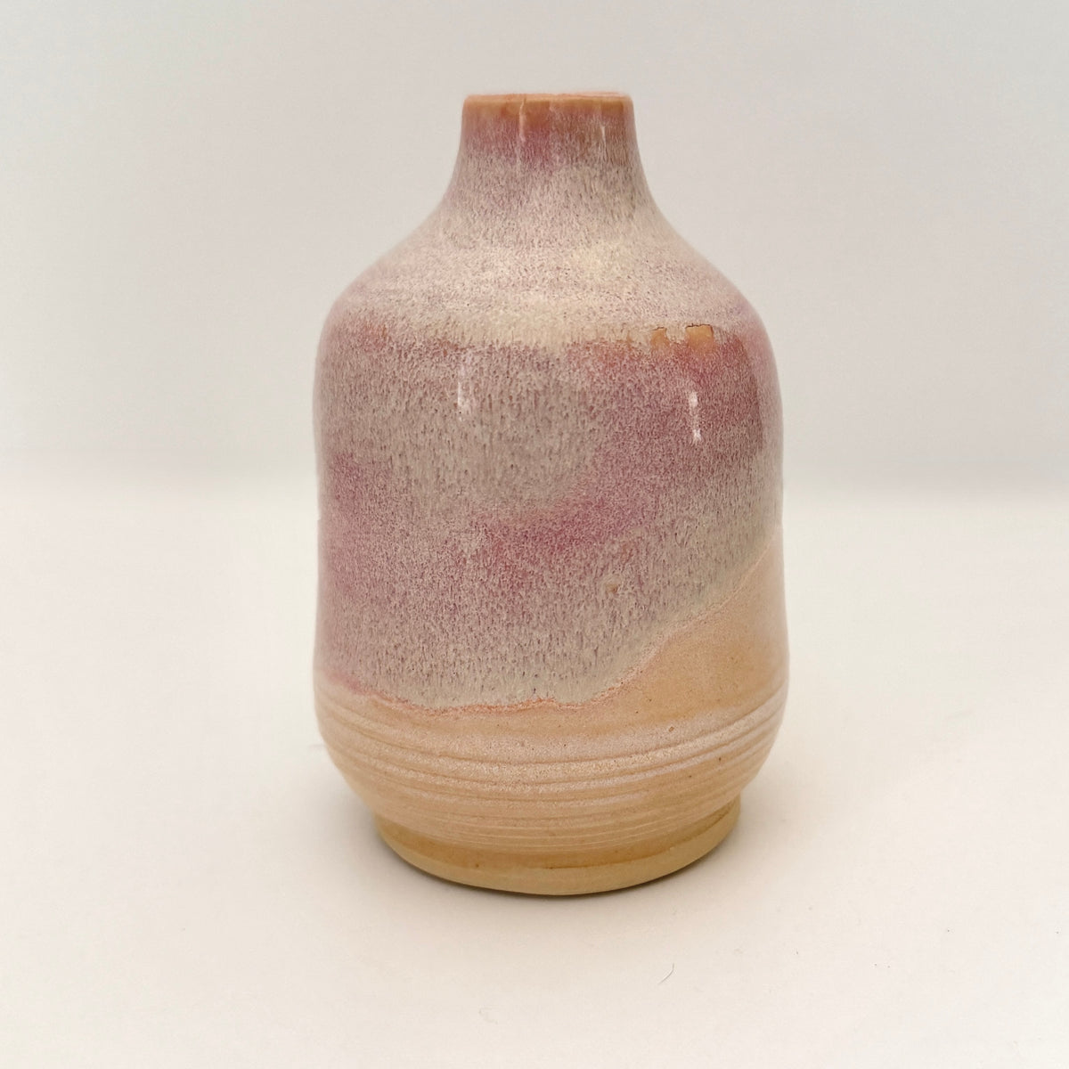 Bottle Vase in Mauve and Sand