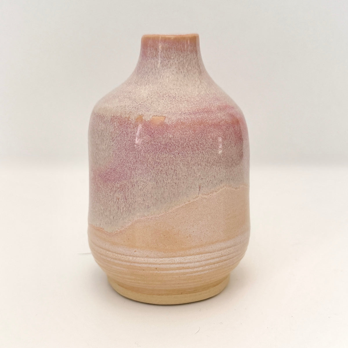 Bottle Vase in Mauve and Sand