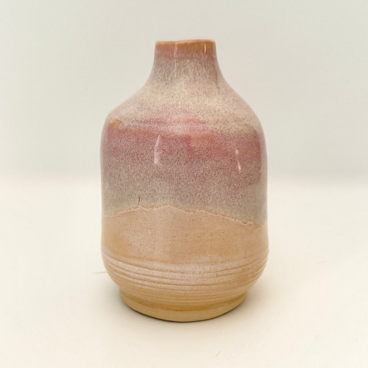Bottle Vase in Mauve and Sand