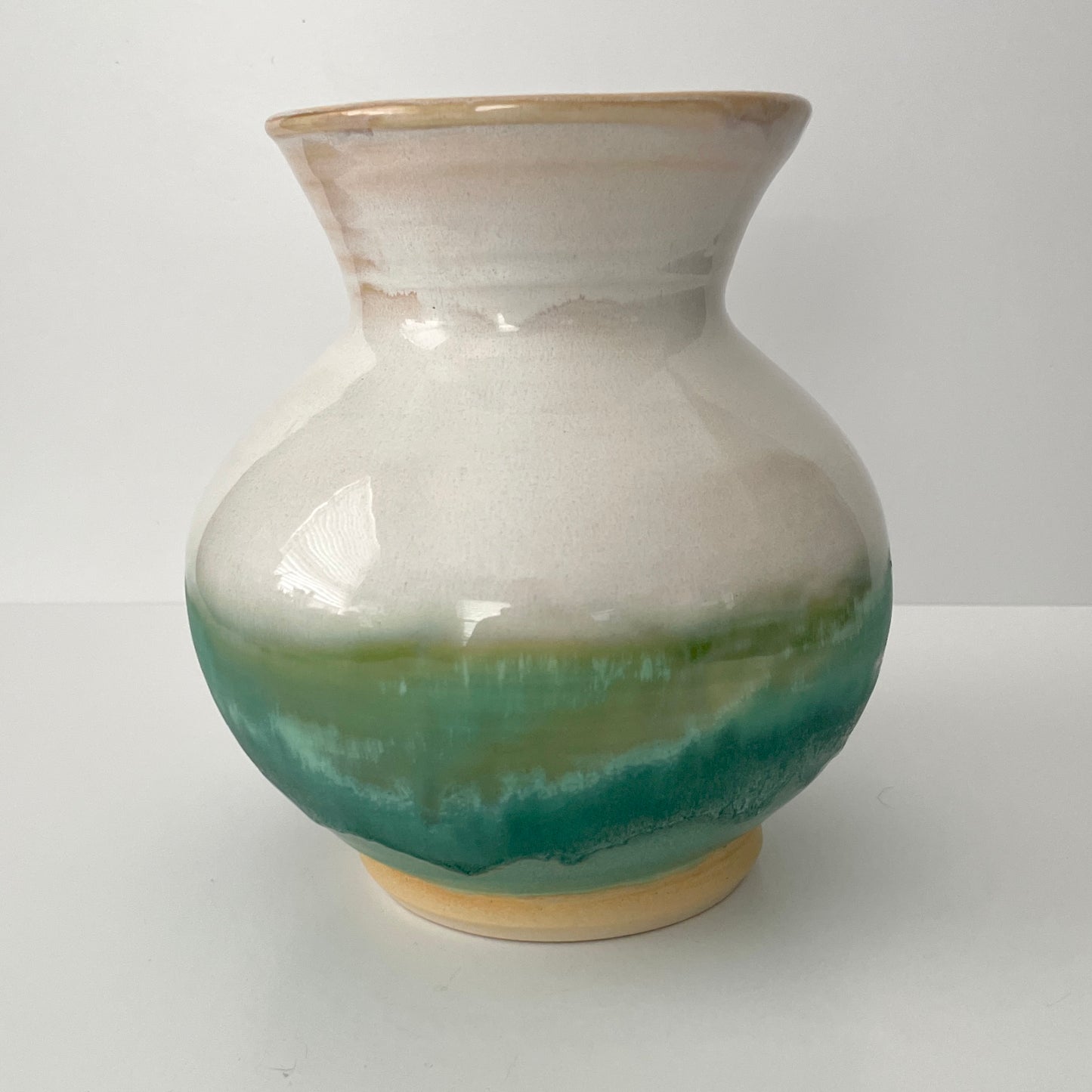 Dramatic White and Green Vase