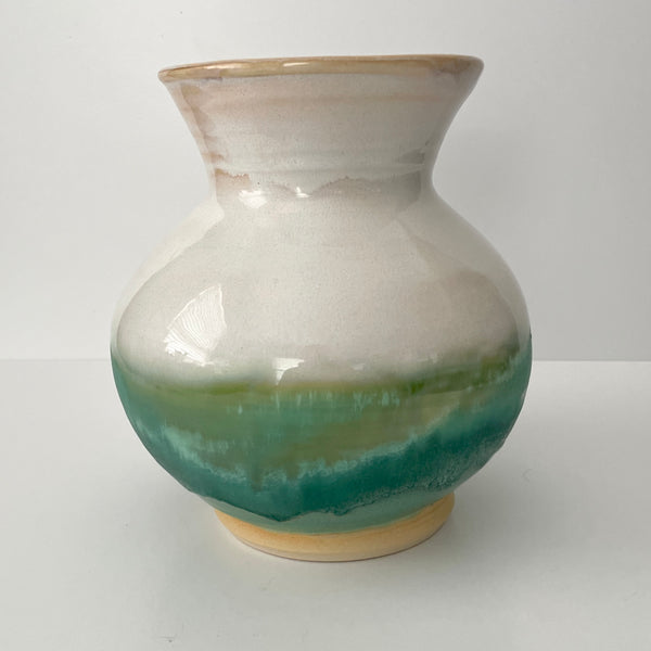 Dramatic White and Green Vase