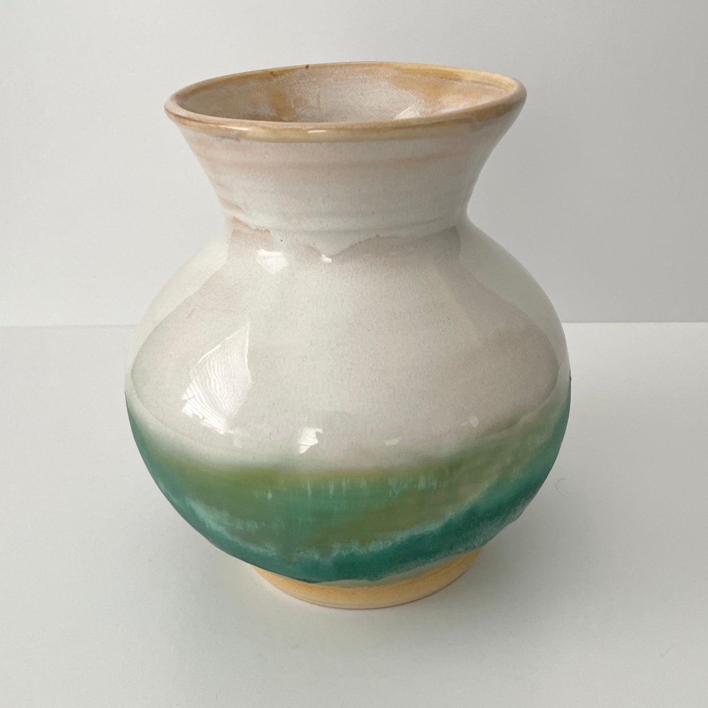 Dramatic White and Green Vase