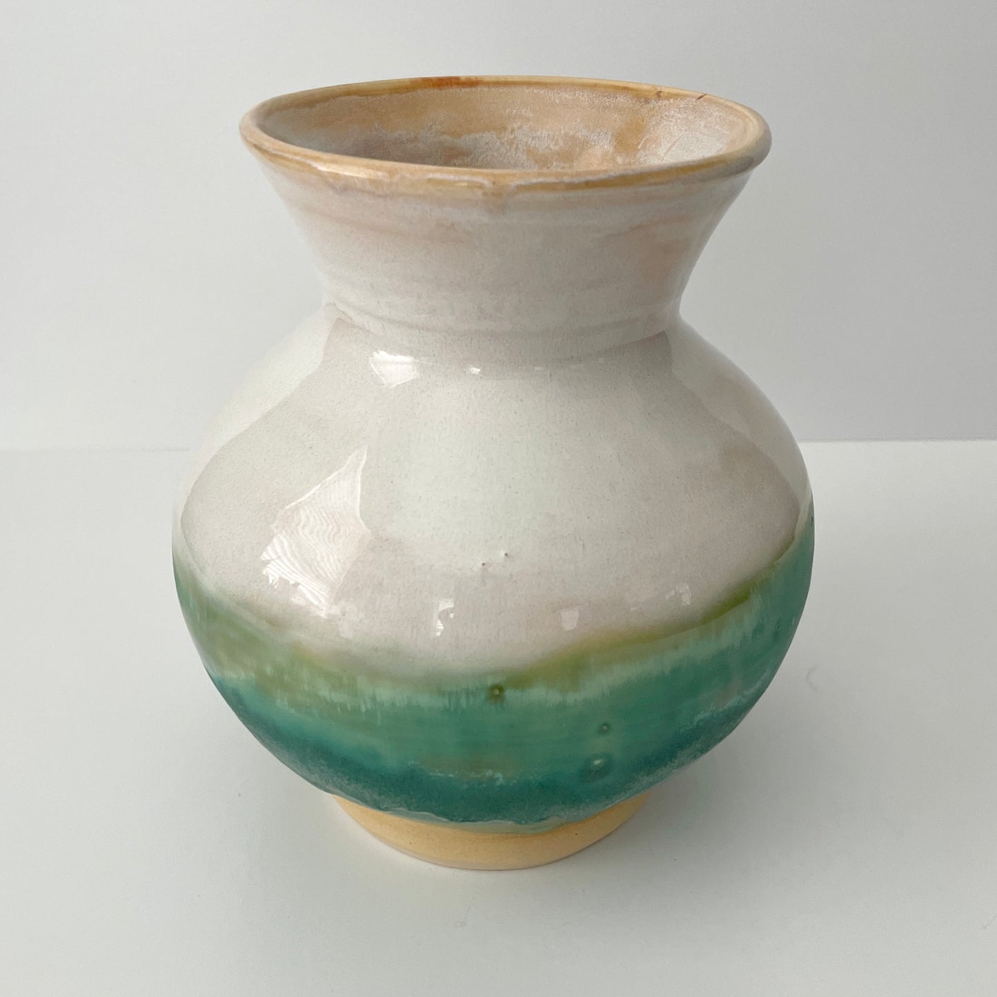 Dramatic White and Green Vase