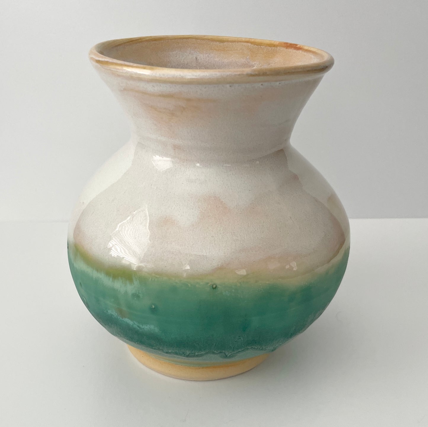 Dramatic White and Green Vase