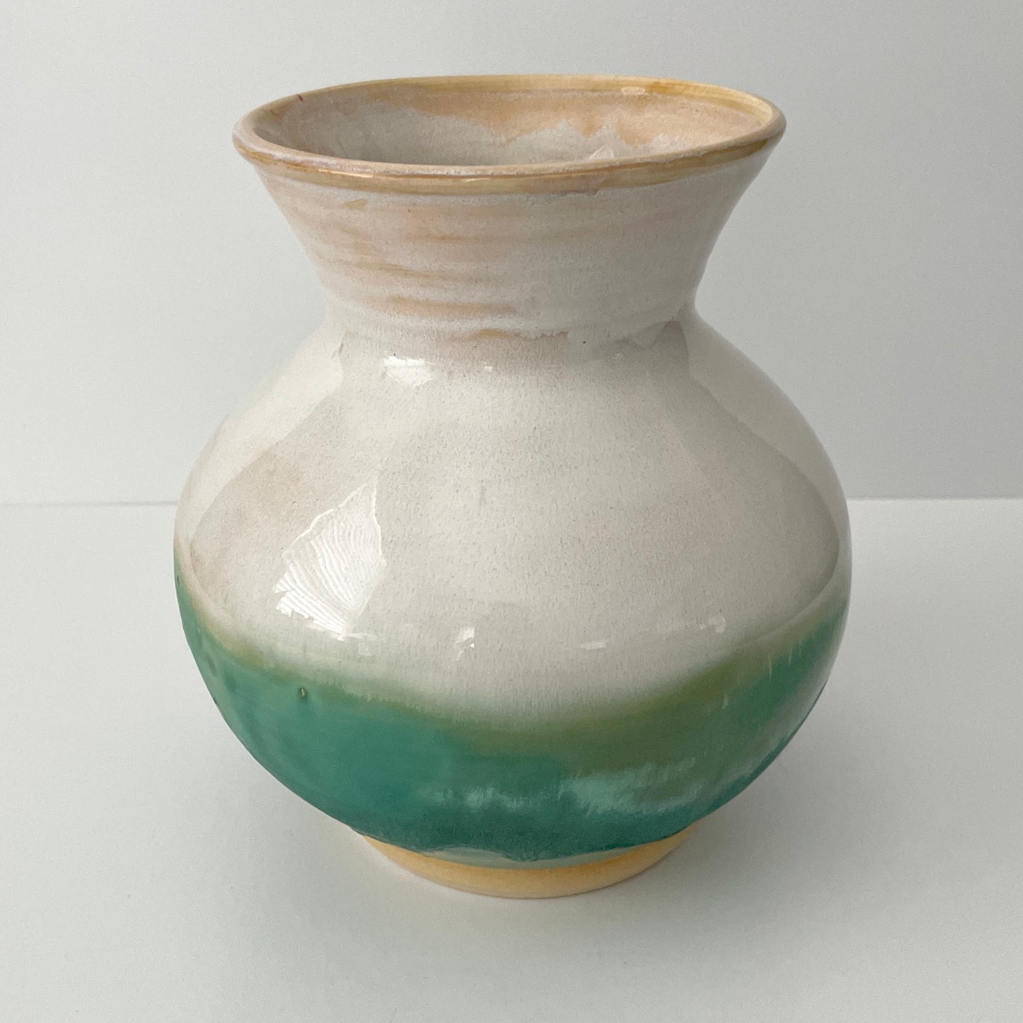 Dramatic White and Green Vase