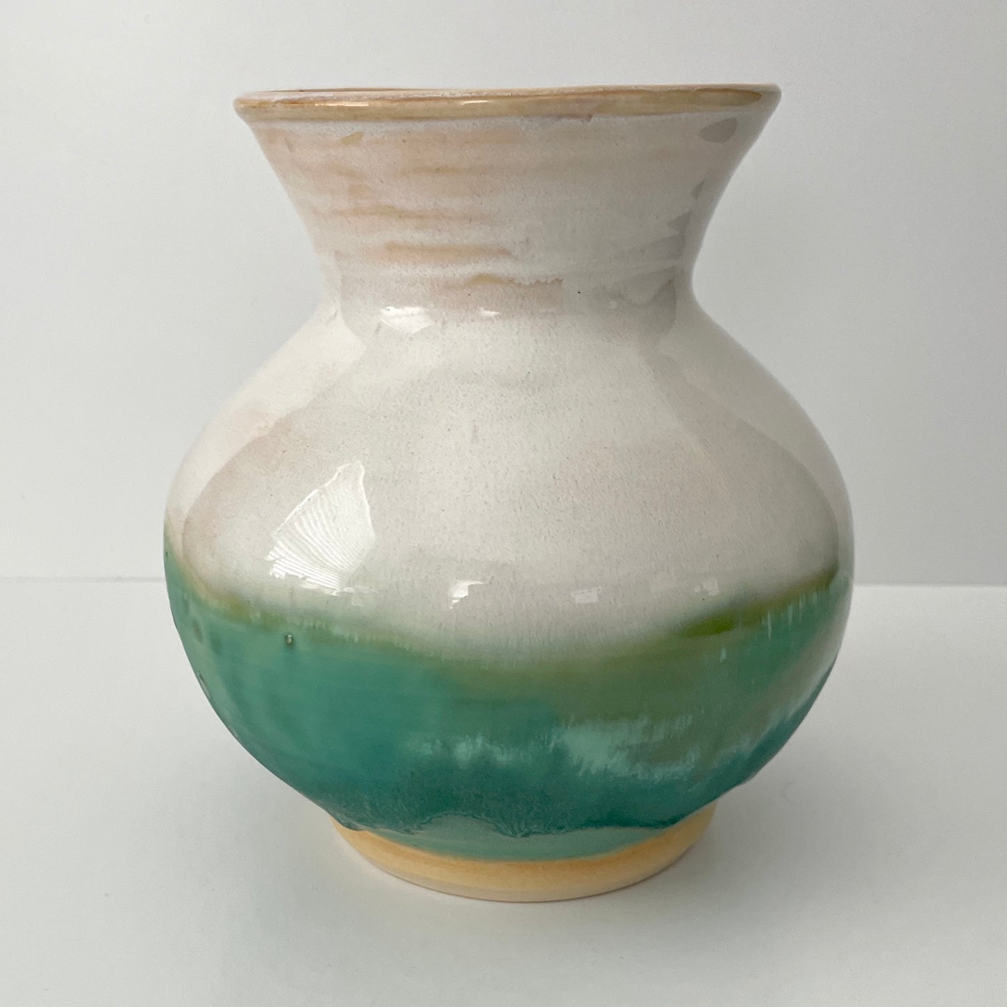 Dramatic White and Green Vase