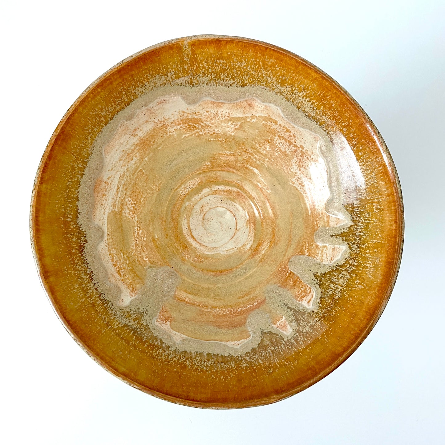 Cream and Gold Pedestal Bowl