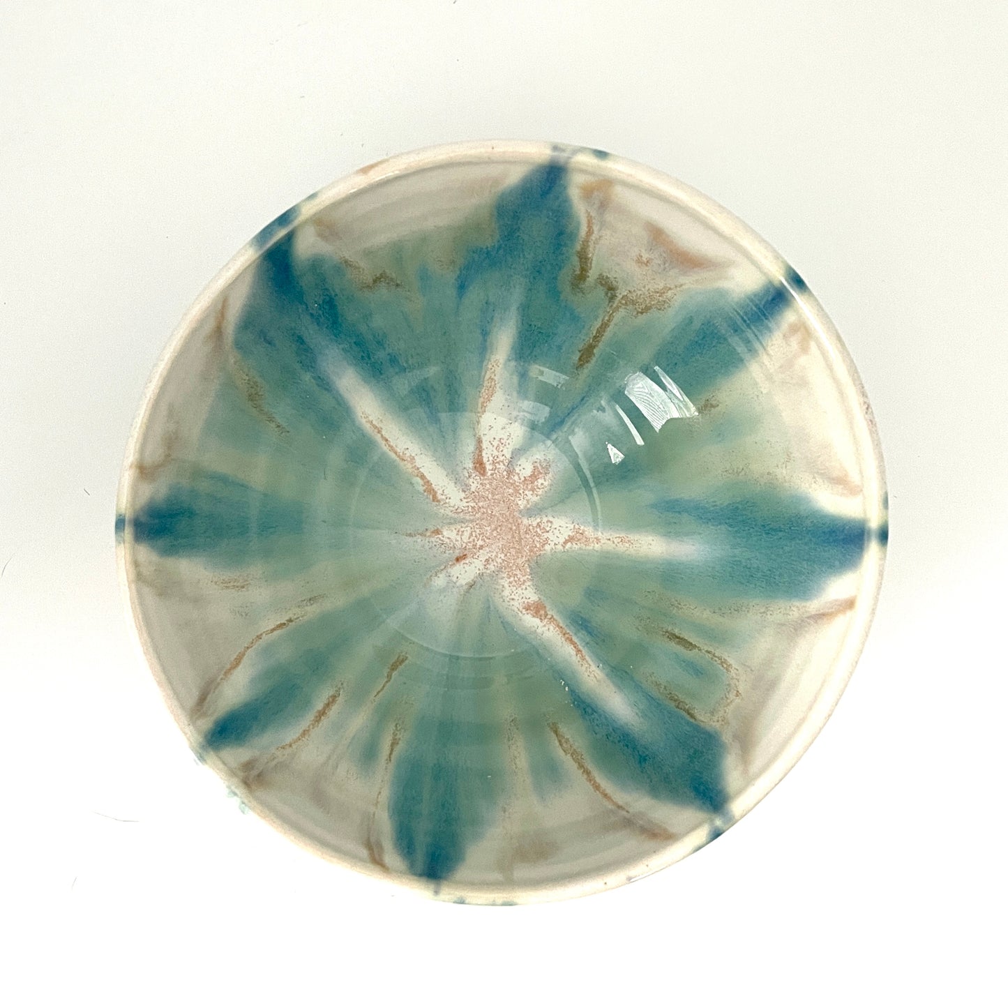 Porcelain Serving Bowl with Flower Glaze Design