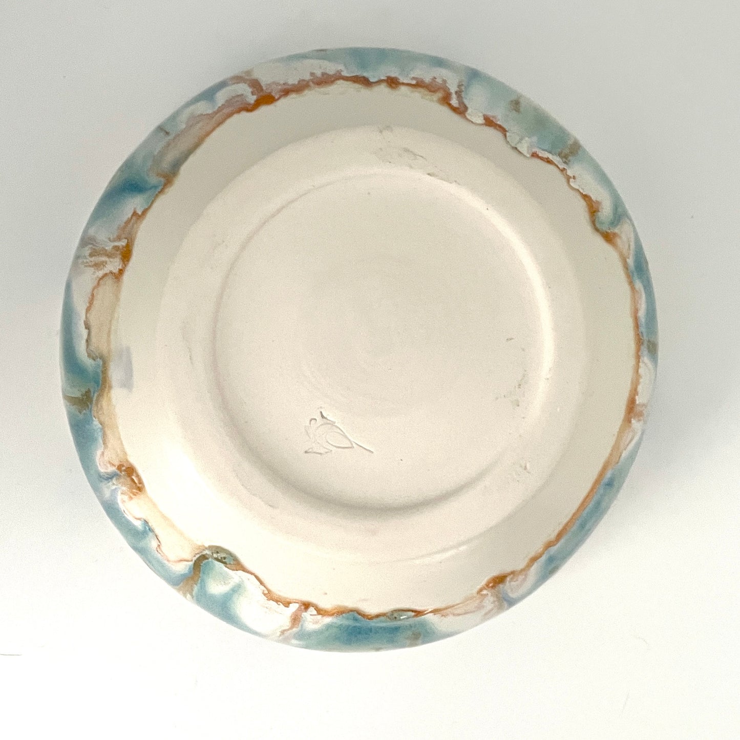Porcelain Serving Bowl with Flower Glaze Design