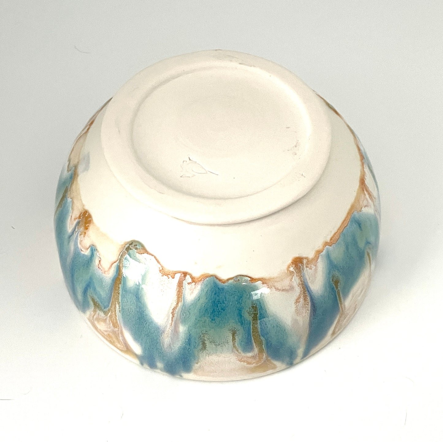 Porcelain Serving Bowl with Flower Glaze Design