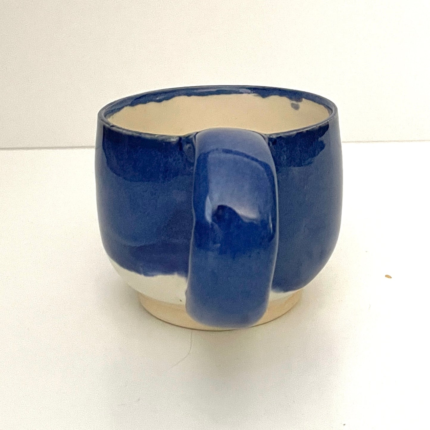 Deep blue and white espresso or tea cup