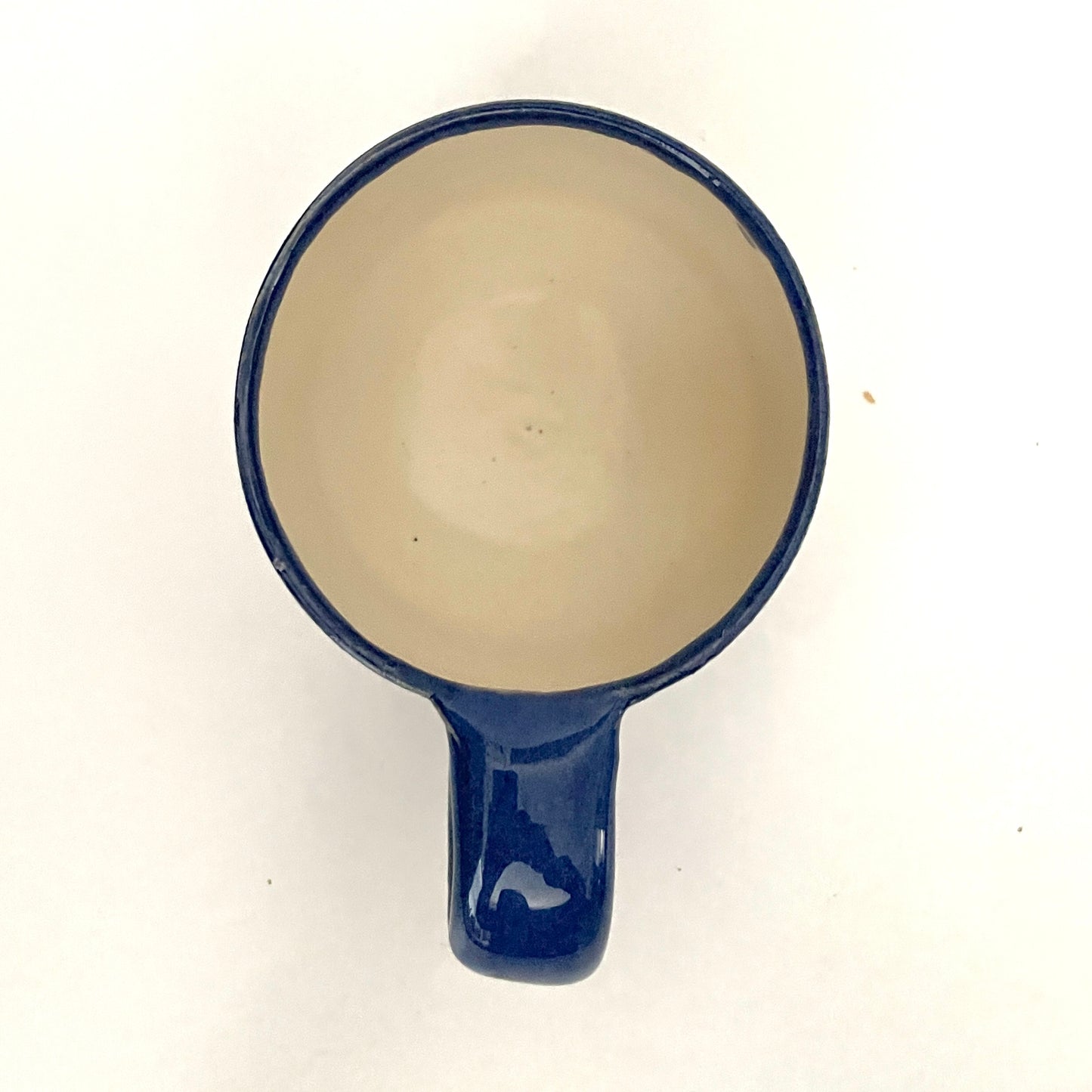Deep blue and white espresso or tea cup