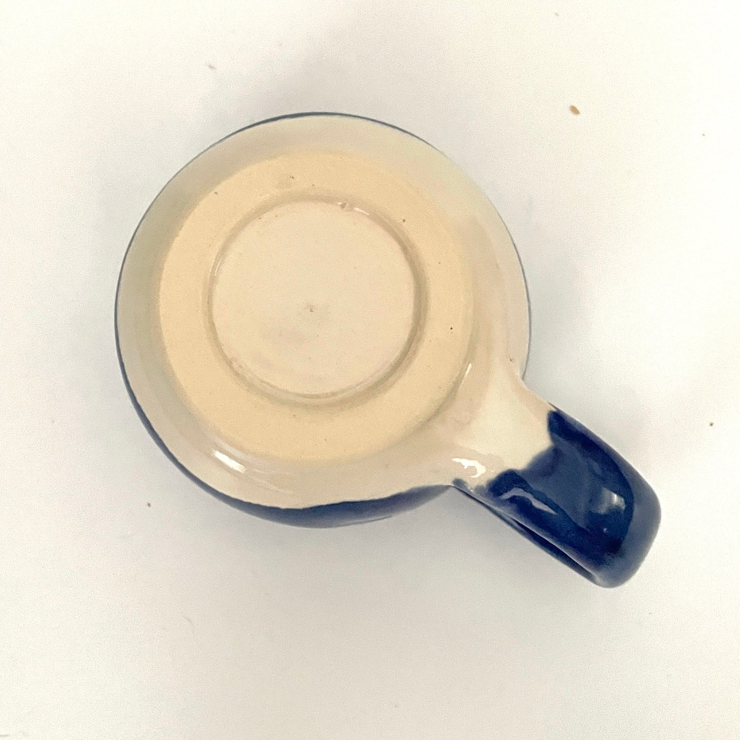 Deep blue and white espresso or tea cup