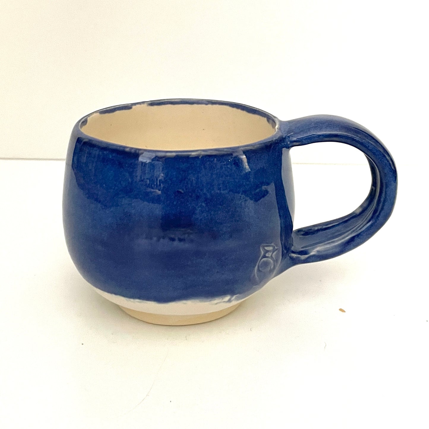 Deep blue and white espresso or tea cup