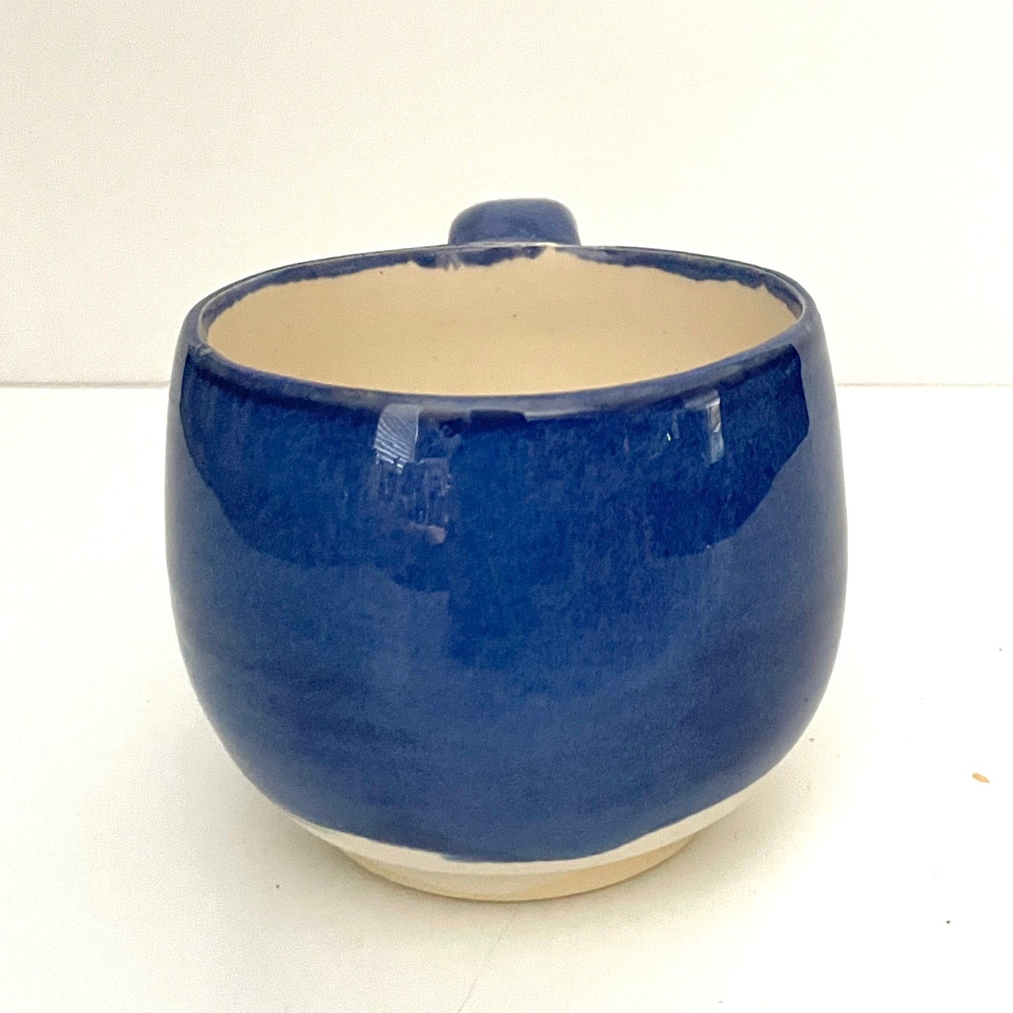 Deep blue and white espresso or tea cup