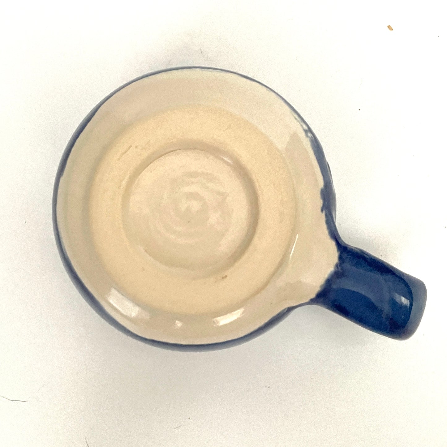 Deep blue and white espresso or tea cup