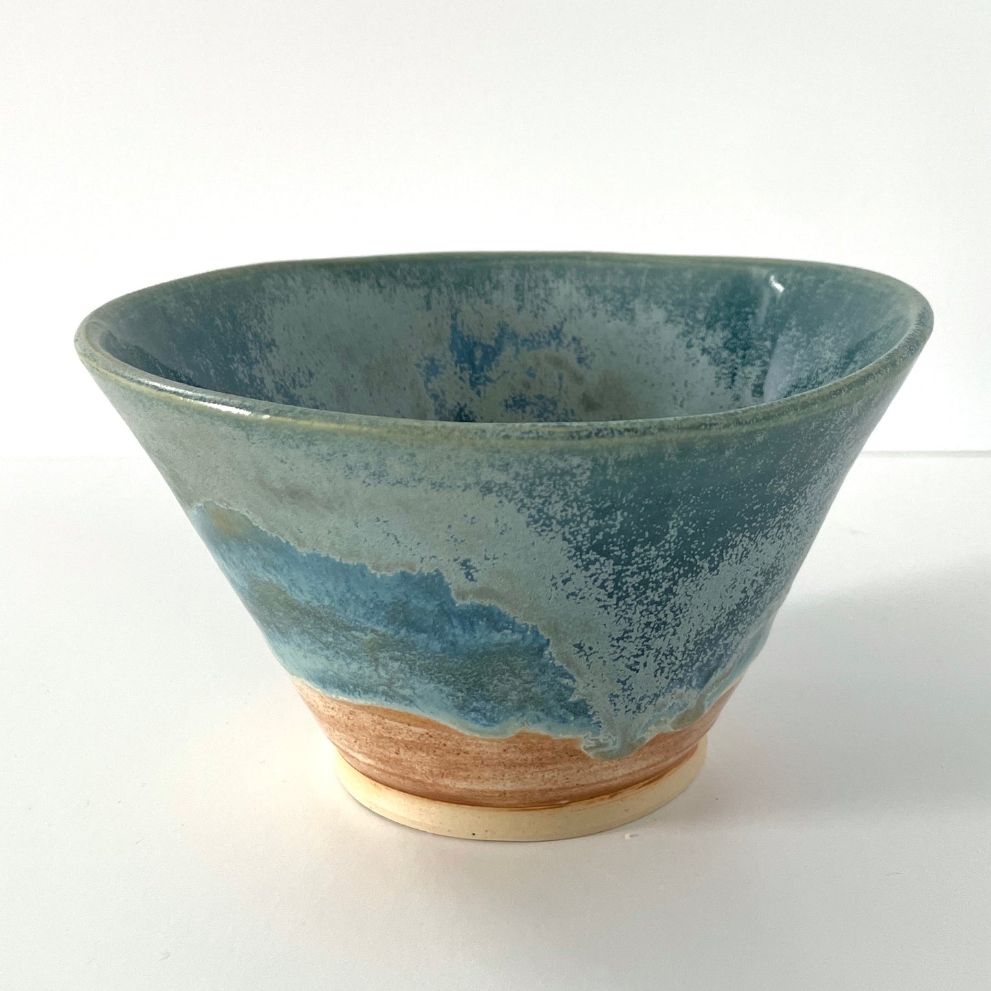Light Blue and Cream Ramen Bowl