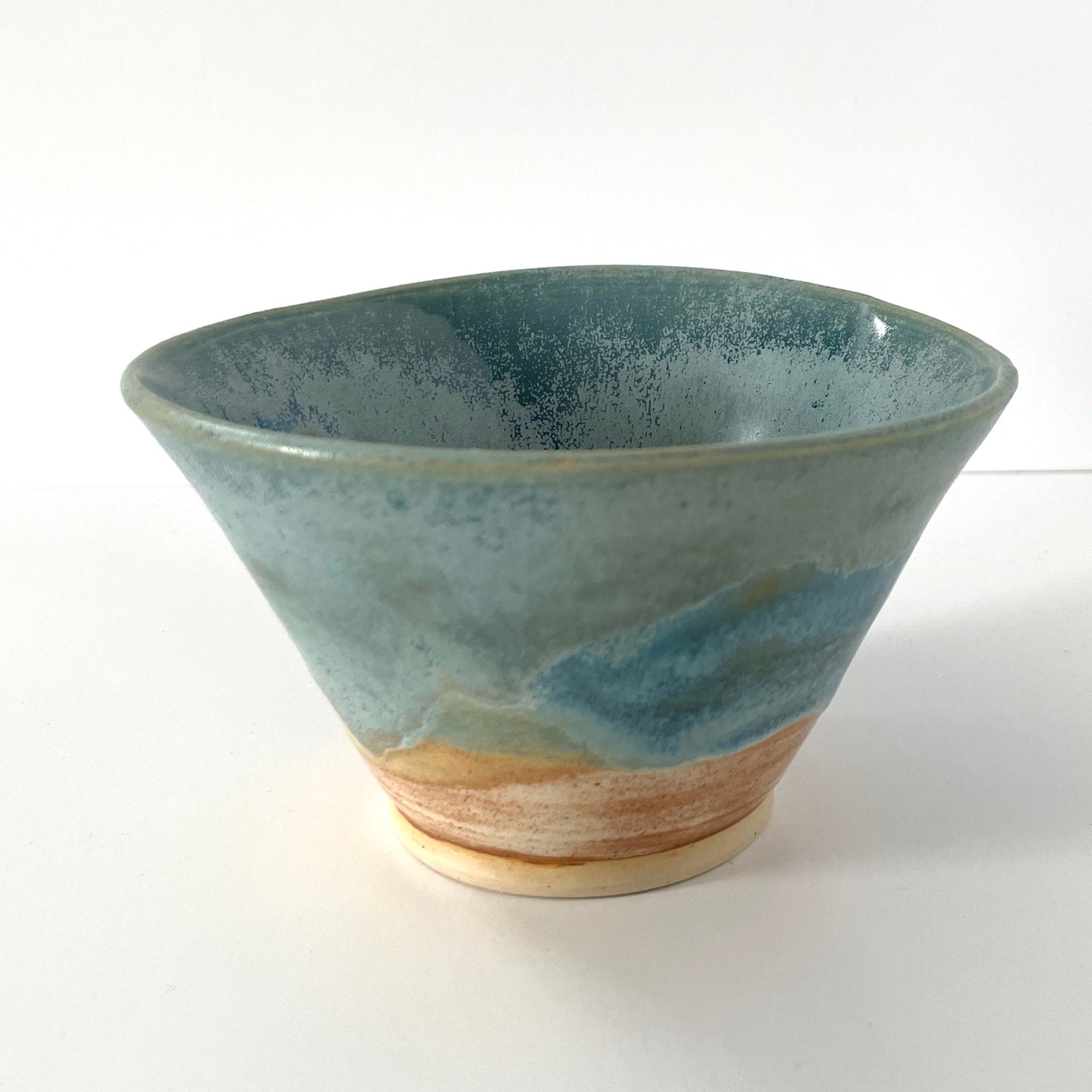 Light Blue and Cream Ramen Bowl