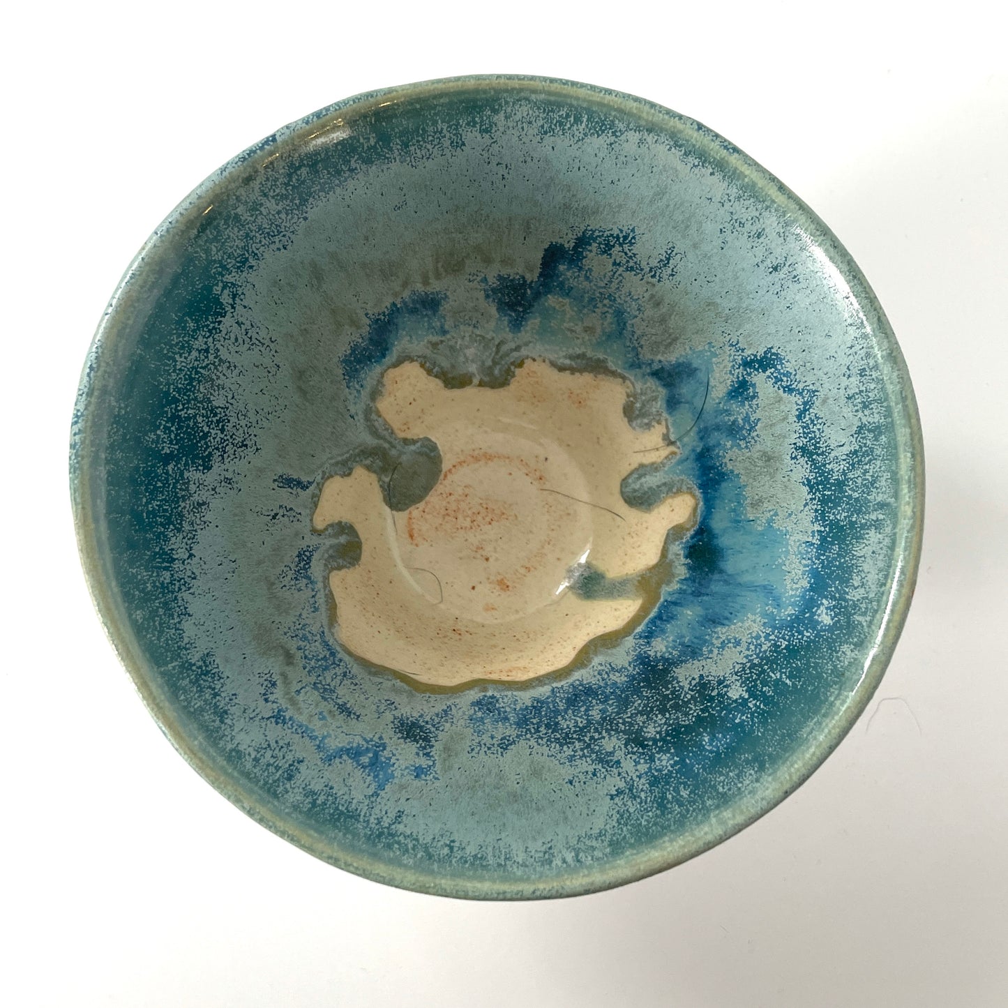Light Blue and Cream Ramen Bowl