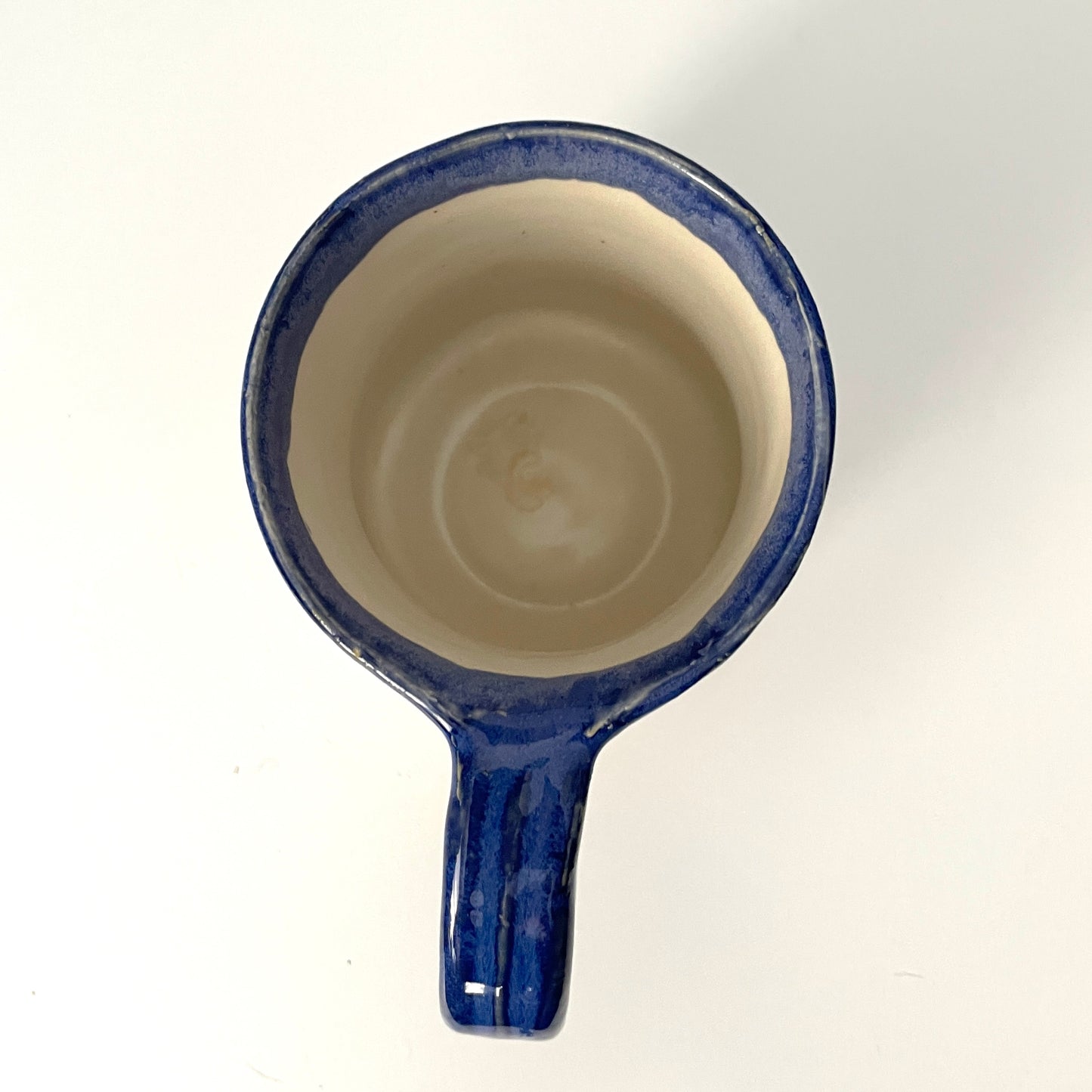 Deep blue and white speckled mug