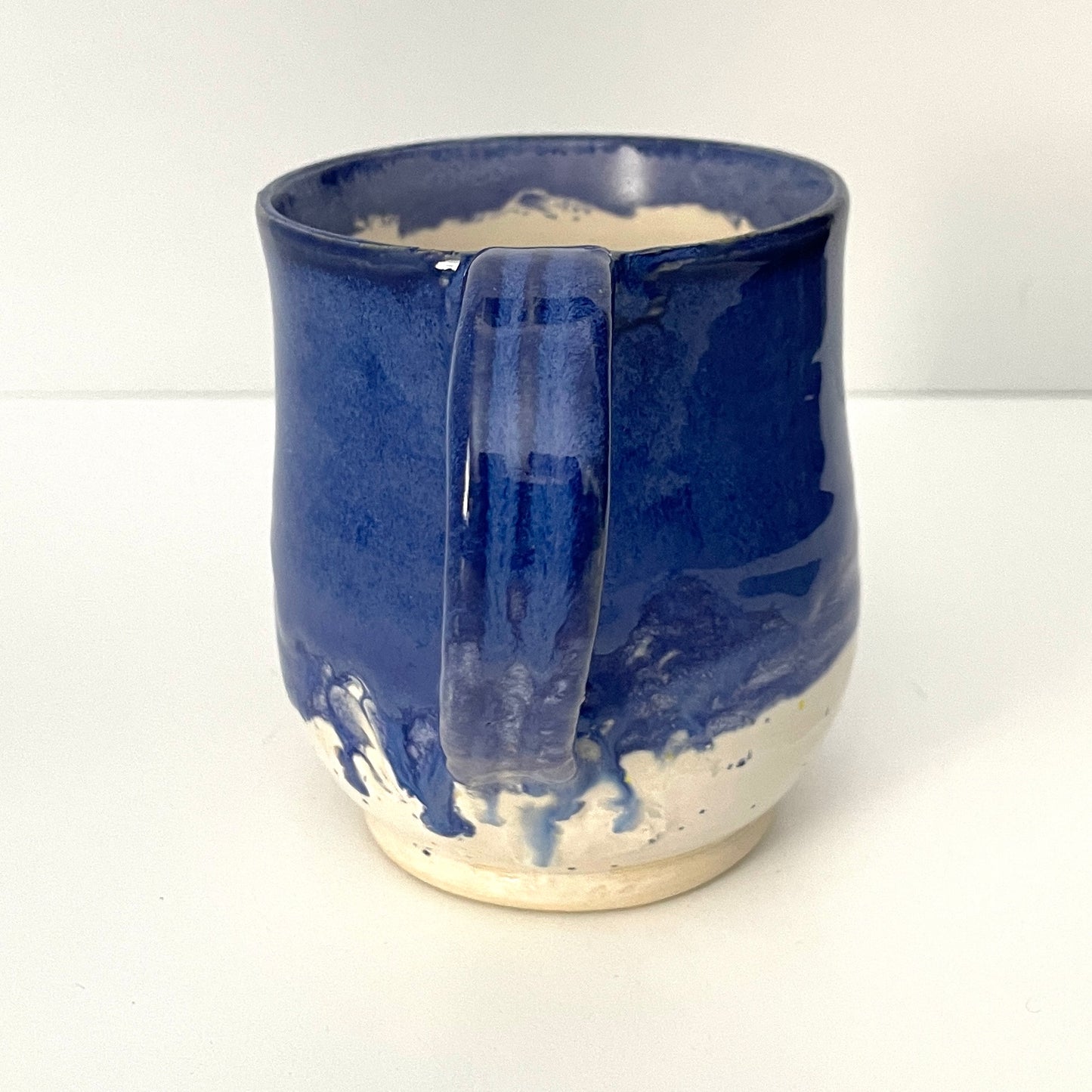 Deep blue and white speckled mug