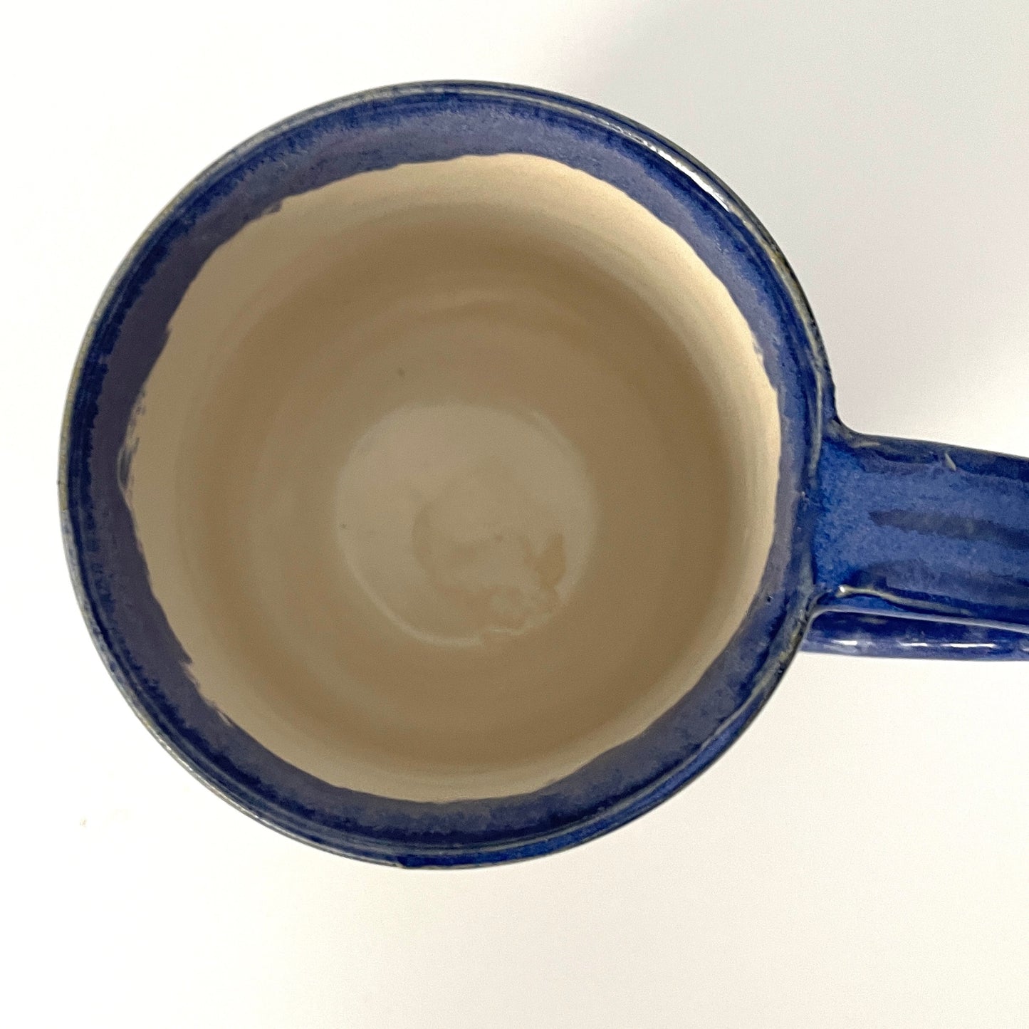 Deep blue and white speckled mug