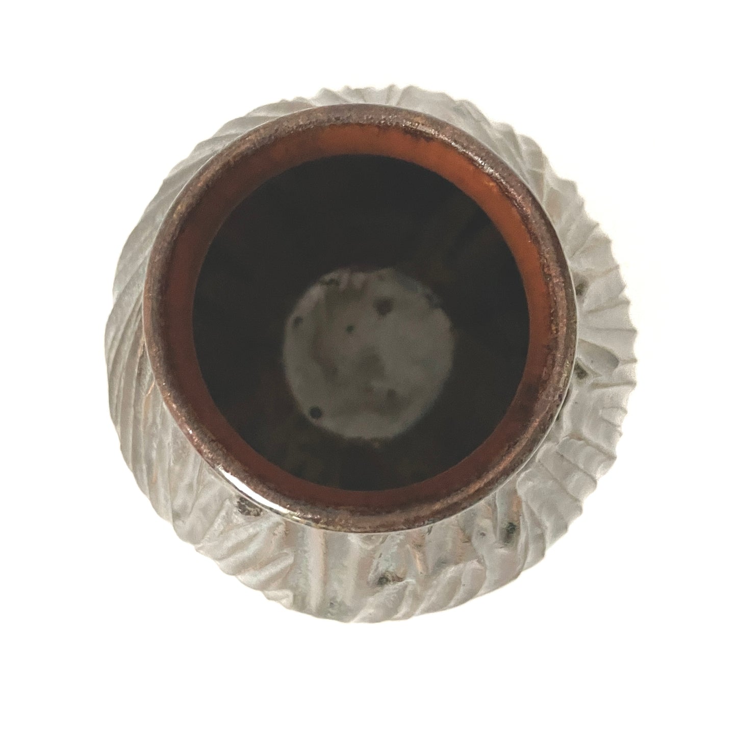 Smoky Carved Inverted Cone Vase