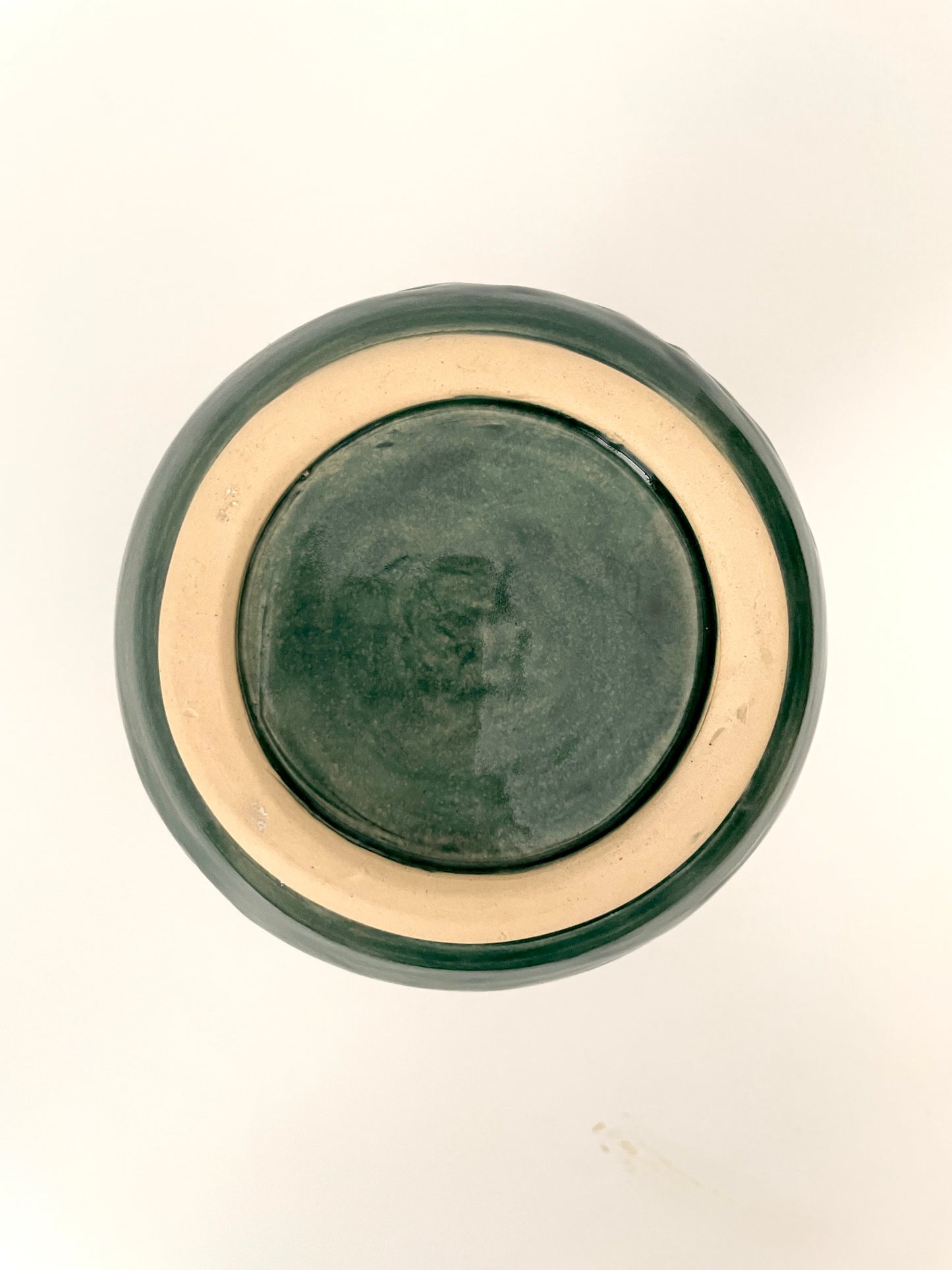 Dark Green Carved Fluted Vase