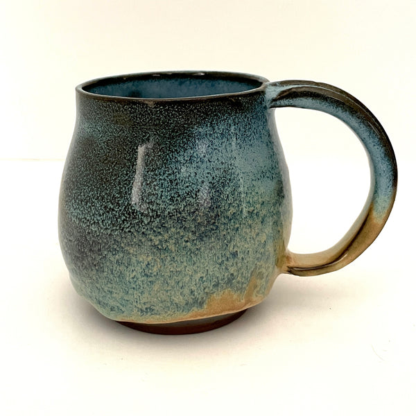 Blue and Cream mug on Dark Clay