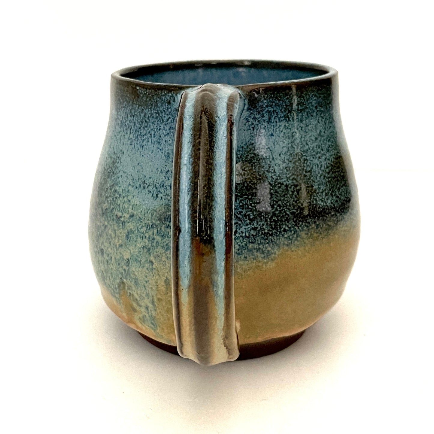 Blue and Cream mug on Dark Clay