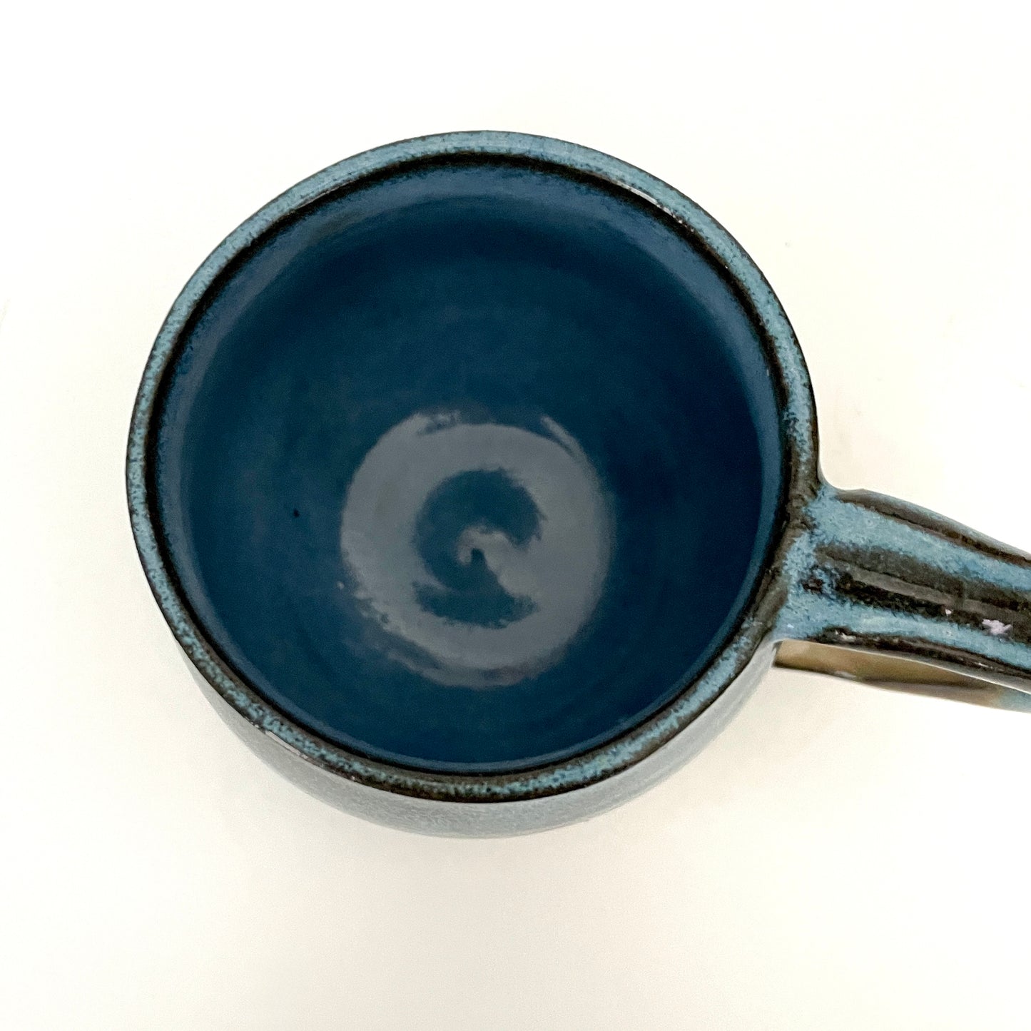 Blue and Cream mug on Dark Clay