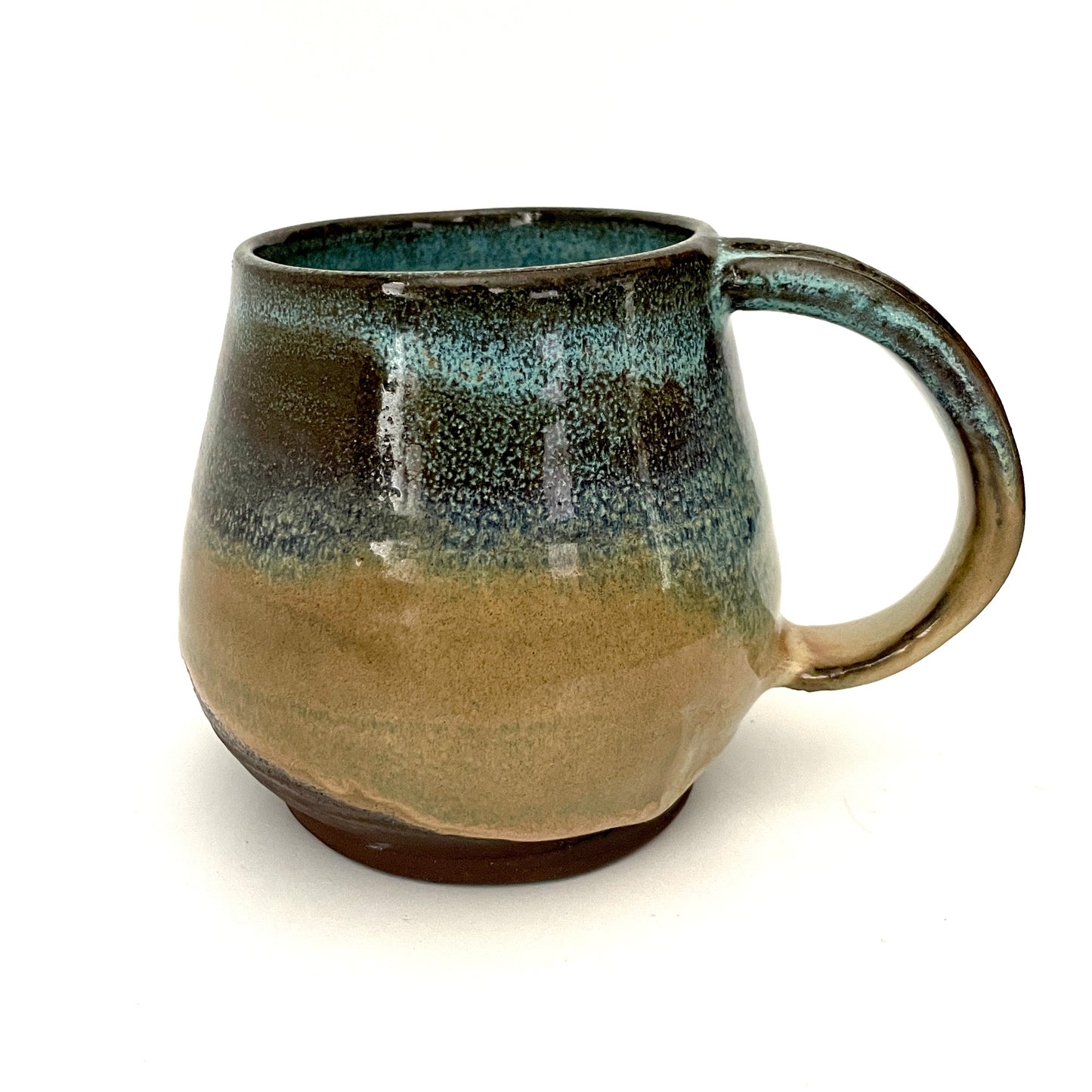 Blue and Cream mug on Dark Clay