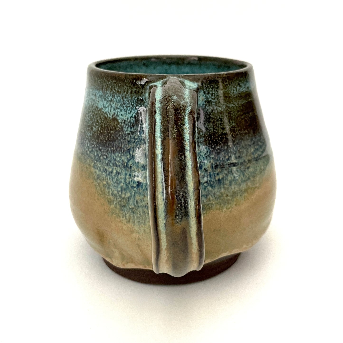 Blue and Cream mug on Dark Clay