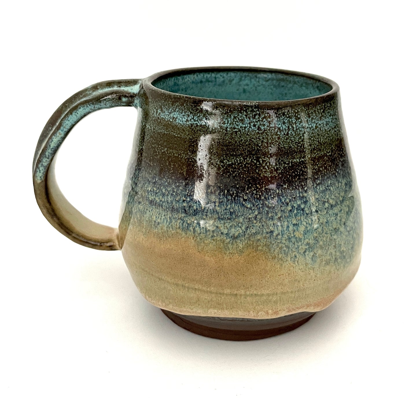 Blue and Cream mug on Dark Clay