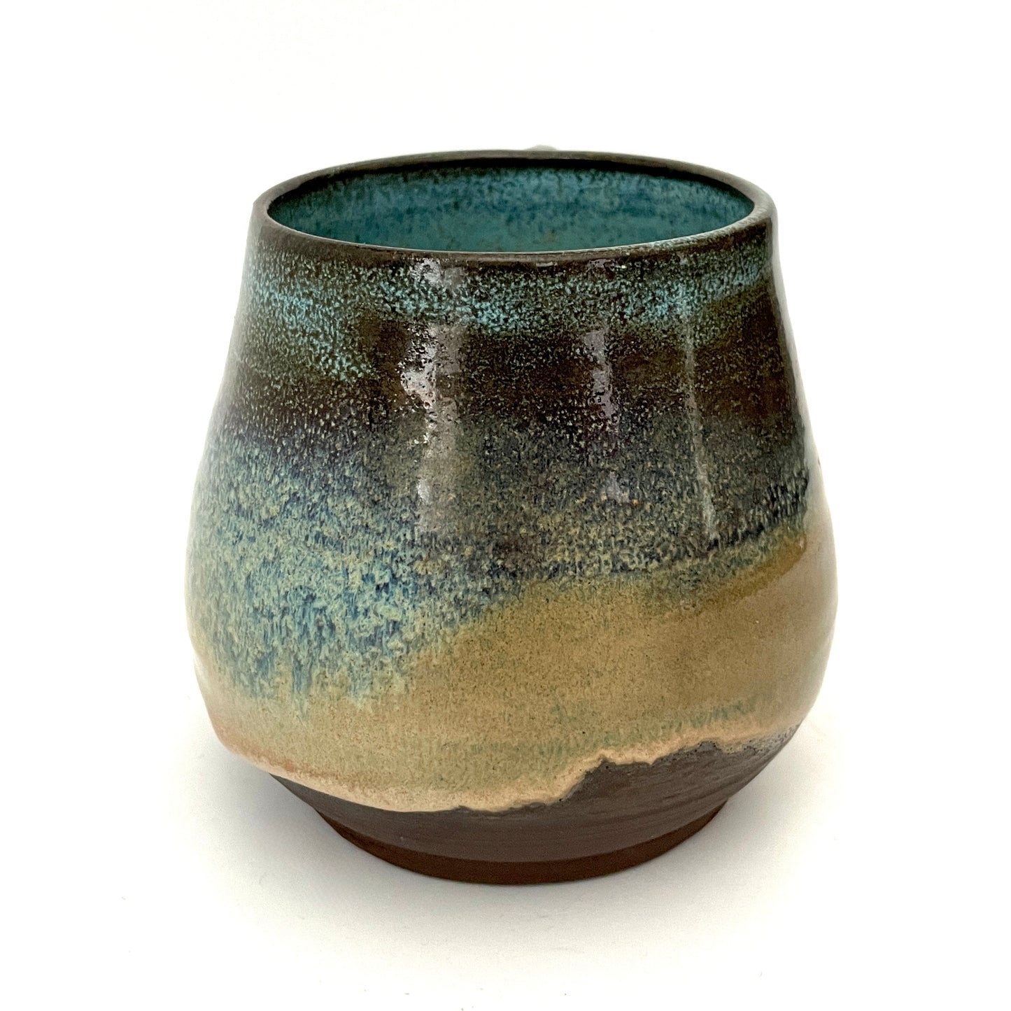 Blue and Cream mug on Dark Clay