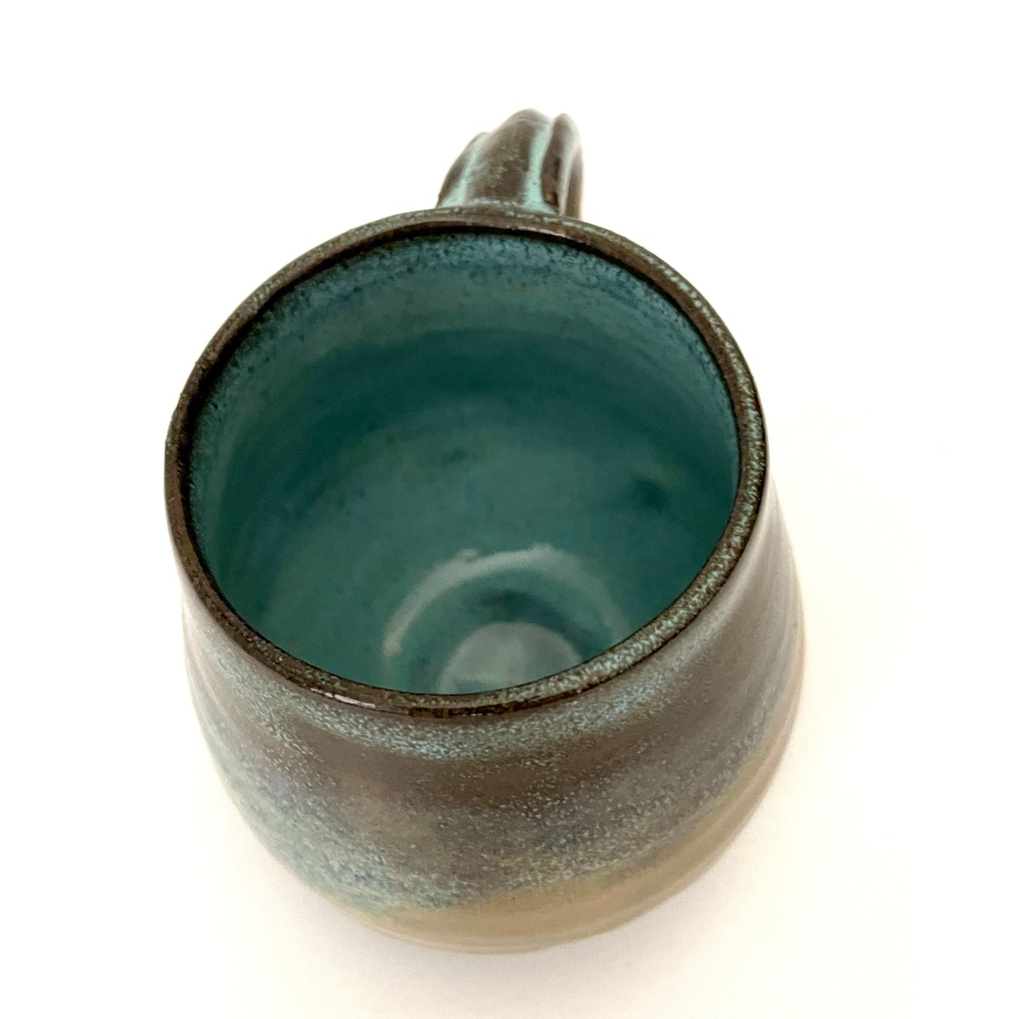 Blue and Cream mug on Dark Clay