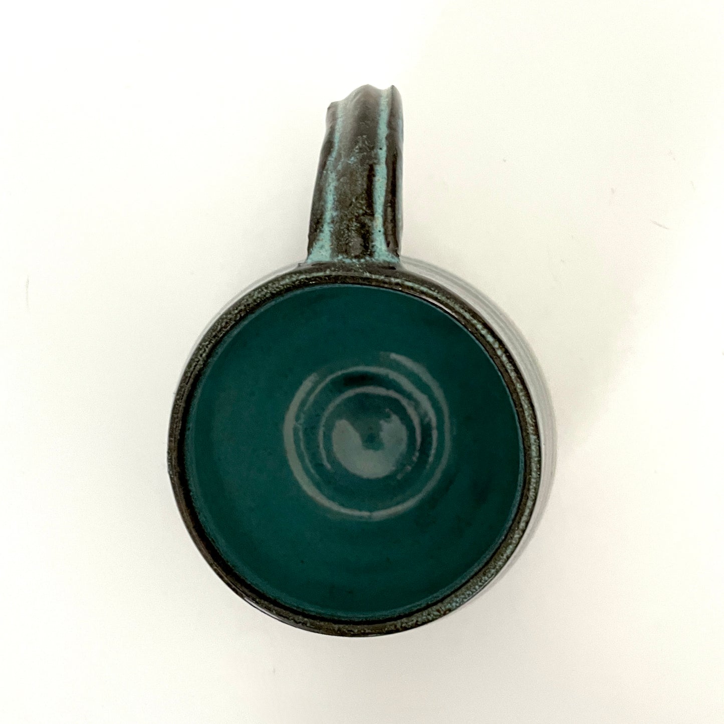 Blue and Cream mug on Dark Clay